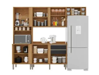 Cozinha Completa Pérola 4 Peças – Cinamomo/Preto - Foto 2