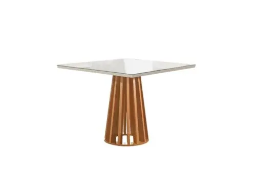 Mesa de Jantar Berlim 1.00×1.00 – Cinamomo/Off White Imagem