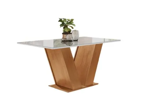 Mesa de Jantar Classic 1,20×0.80 – Cinamomo/Off White Imagem
