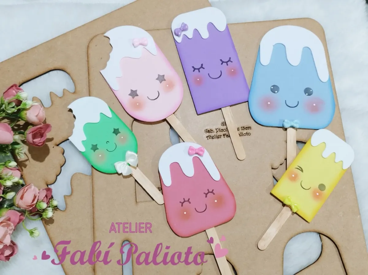 G1.751 Gabarito de Moldes  em MDF  Picolé 10 e 13cm  Imagem