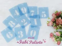 ST172  Stencil  Números de 0 a 9 com 4cm - Foto 2