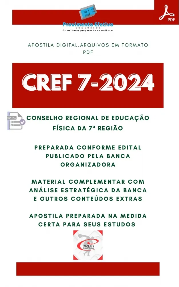 Apostila CREF 7ª Região Analista de Fiscalização e Orientação 2024 Imagem