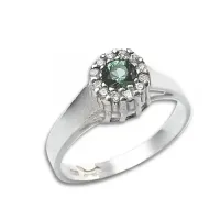 Anel de formatura prata 950  verde - ACH120