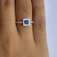 Anel de formatura de prata - azul - ACH155 - Foto 2