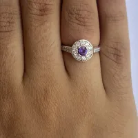 Anel de formatura prata 950  -  ametista - ANR11 - Foto 4