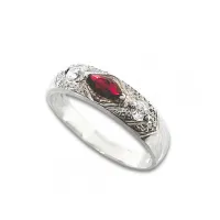 Anel de formatura prata 950 vermelho - AN392