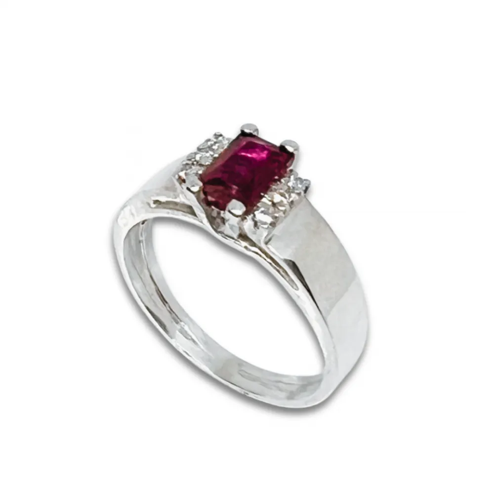 Anel de formatura prata 950 vermelho - AN300