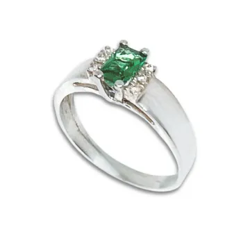 Anel de formatura prata 950 verde- AN300