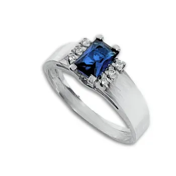 Anel de formatura prata 950 azul- AN300