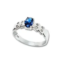Anel de formatura prata 950  azul - AN315