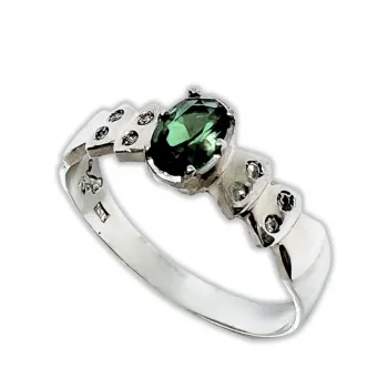 Anel de formatura prata 950 verde - AN315