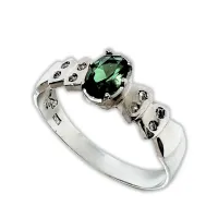 Anel de formatura prata 950 verde - AN315