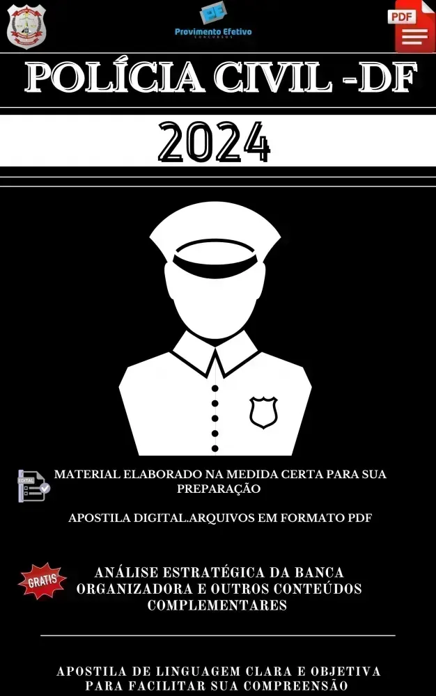 Apostila Policia Civil DF 2024 PSICOLOGIA - Gestor de Apoio Imagem