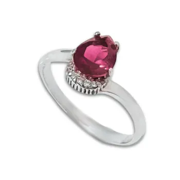 Anel de formatura  de prata  alta 950 - vermelho - AN391