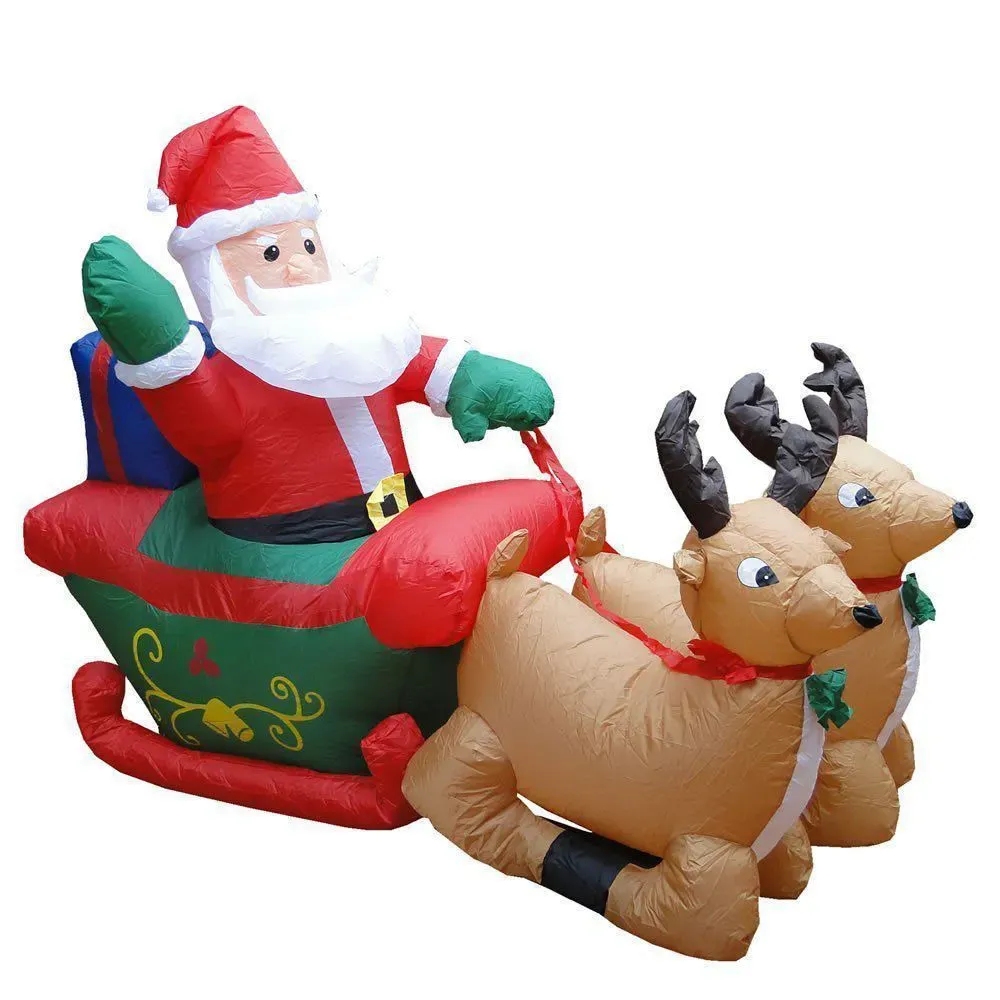 Papai Noel 2 Renas Inflável 1,50m Imagem