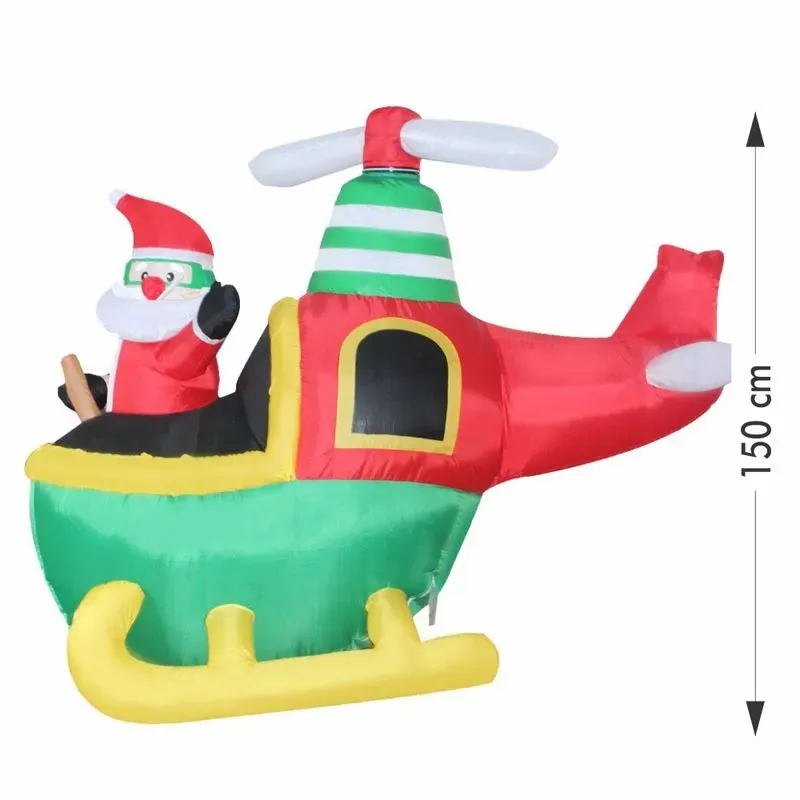 Papai Noel No Helicóptero Inflável 1,50m  Imagem
