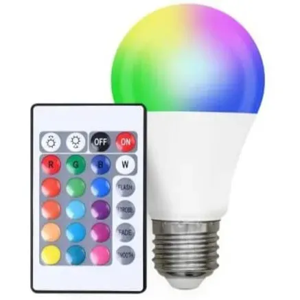 Lâmpada Led Bulbo RGB  3w      Controle Remoto      Imagem