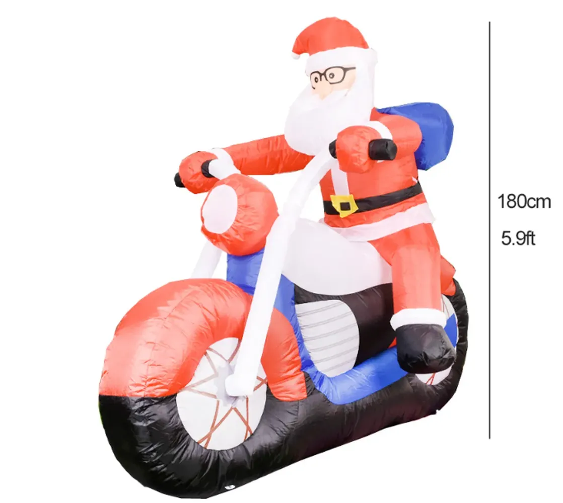 Papai Noel Moto Inflável 1,50m Imagem