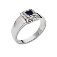 Anel de formatura prata alta 950 - azul - AN400