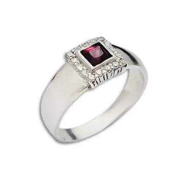 Anel de formatura prata alta 950 - vermelho -  AN400