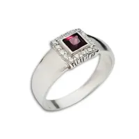 Anel de formatura prata alta 950 - vermelho -  AN400
