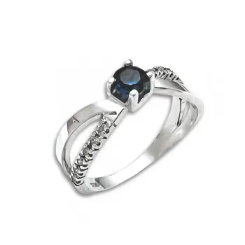   Anel de formatura prata 950 - azul - AN325