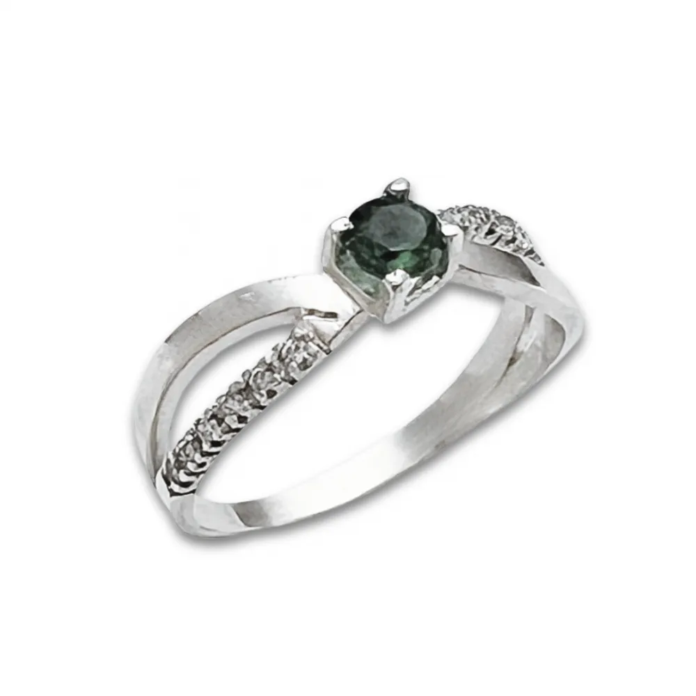 Anel de formatura prata 950 - verde - AN325