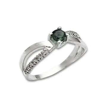 Anel de formatura prata 950 - verde - AN325