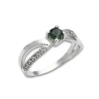 Anel de formatura prata 950 - verde - AN325