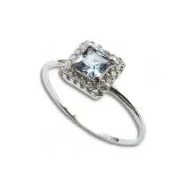 Anel prata Aurora - Pedra azul- 271958