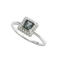 Anel prata Aurora - Pedra verde - 271958
