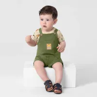 Jardineira Infantil Kyly Safari Unissex - 06 Meses - Foto 4