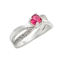 Anel de formatura prata 950 - vermelho - AN325