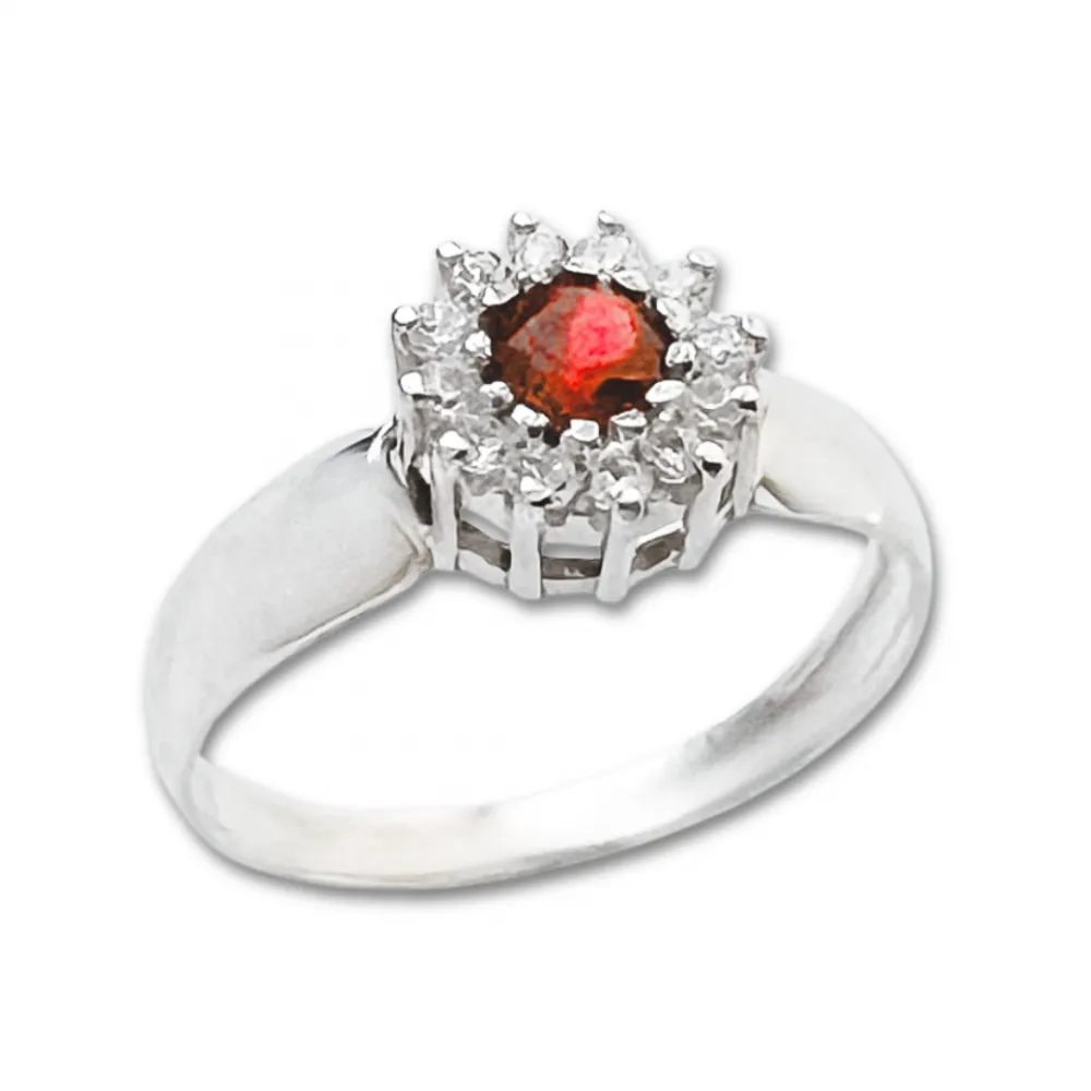 Anel de formatura prata 950 - vermelho - AN365