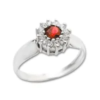 Anel de formatura prata 950 - vermelho - AN365