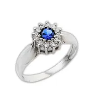 Anel de formatura prata 950 - azul - AN365