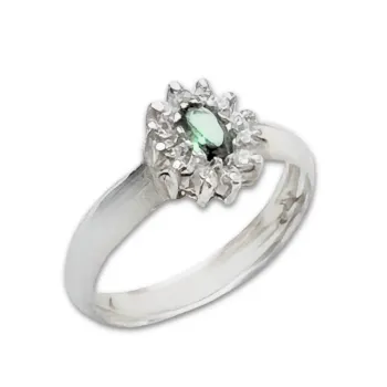 Anel de formatura prata 950 - verde - AN360