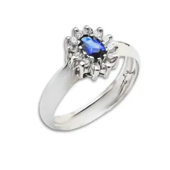 Anel de formatura prata 950 - azul - AN360