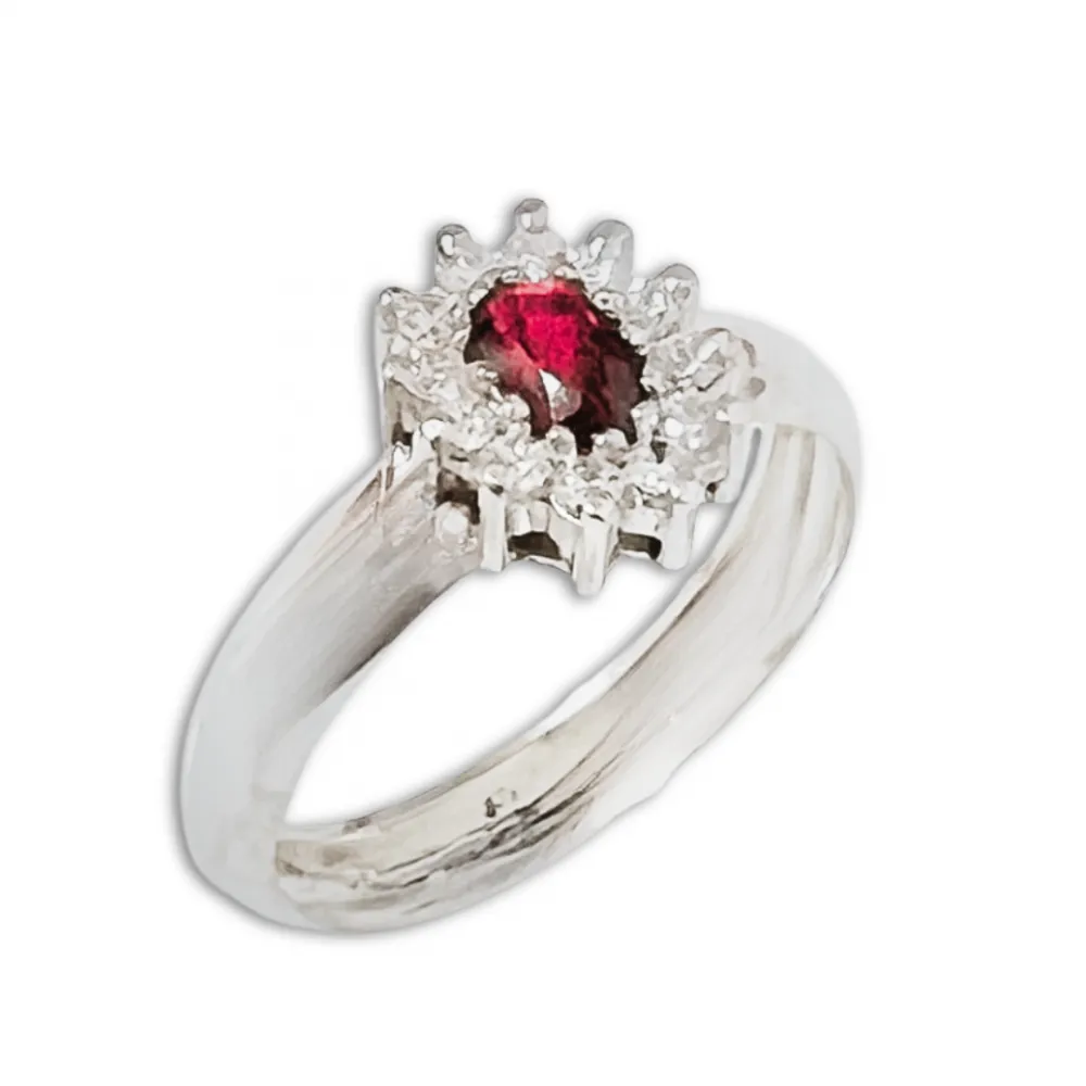 Anel de formatura prata 950 - vermelho - AN360