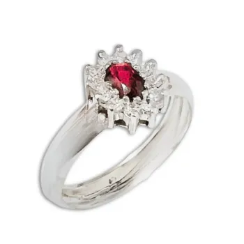 Anel de formatura prata 950 - vermelho - AN360