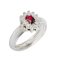 Anel de formatura prata 950 - vermelho - AN360