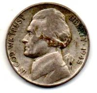 Estados Unidos - 1945P - 5 Cents - Prata .350 - Aprox. 5g - 21,21mm