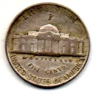 Estados Unidos - 1945P - 5 Cents - Prata .350 - Aprox. 5g - 21,21mm - Foto 2