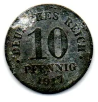 Alemanha - Império - 1917 - 10 Pfennig
