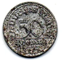 Alemanha - República de Weimar - 1921J - 50 Pfennig