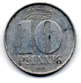 Alemanha - República Democrática (DDR) - 1968 - 10 Pfennig Imagem