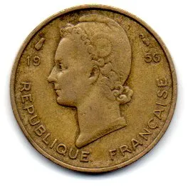 África Ocidental Francesa - 1956 - 5 CFA Francs Imagem