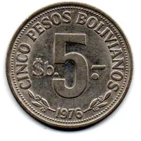 Bolívia - 1976 - 5 Pesos Bolivianos