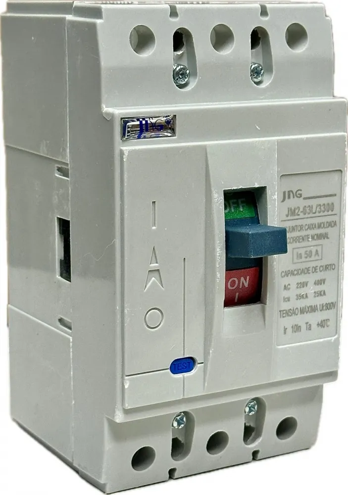 Disjuntor em Caixa Moldada Trifásico Jng Jm2-63L 50a 35Ka Novo 