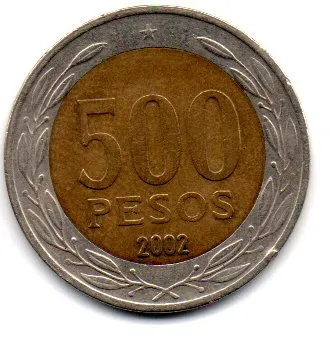 Chile - 2002 - 500 Pesos Imagem